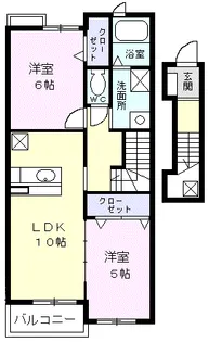 ドエル・プレイス【2階】の間取り