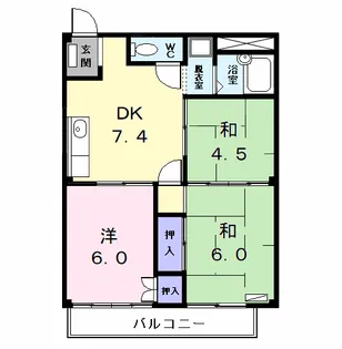 シティハイツ人見A【2階】の間取り