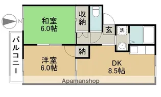 パークサイド清洲B棟【206号室】の間取り