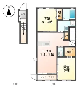 シエルクレール【2階】の間取り