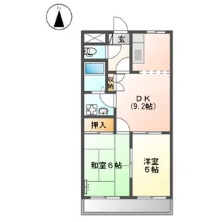 ラビナス埋田【102号室】の間取り