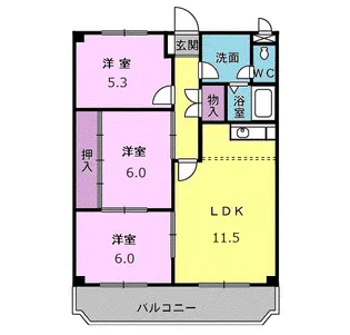 シャインキャッスル【3階】の間取り