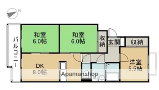 メゾンやしま【305号室】の間取り
