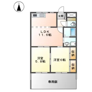 オアシス610 A棟【103号室】の間取り