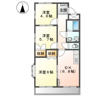 デュオプルーリオン【305号室】の間取り