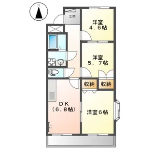 デュオプルーリオン【3階】の間取り