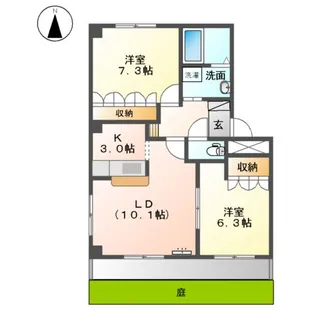 ナミアピアⅡ【102号室】の間取り