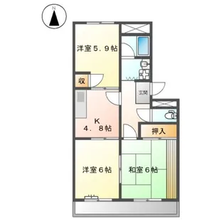 エクシード立込【202号室】の間取り
