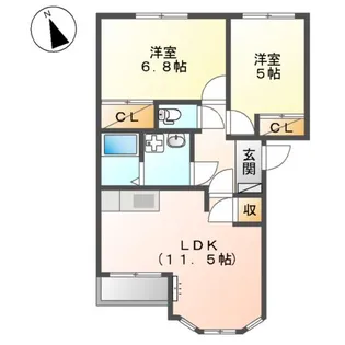 サンリーフ【201号室】の間取り