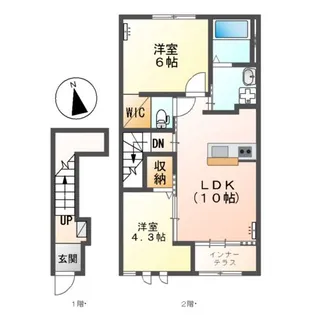 REIWA Ⅱ【202号室】の間取り
