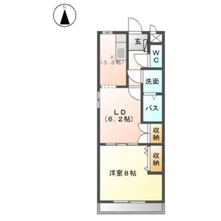 クレア立込【102号室】の間取り