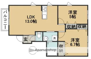 カーサフェリーチェ【1階】の間取り