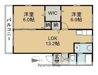 マ・メゾン六番館【202号室】の間取り