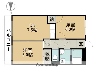 福田マンション【4階】の間取り