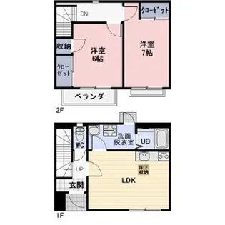 愛知県清須市鍋片2丁目【テラスハウス】の間取り