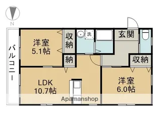 TSUBAKI B【201号室】の間取り
