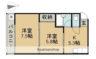 エポック城【2A号室】の間取り