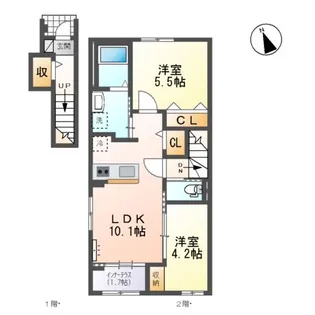 リバーサイド・ヴィラ【206号室】の間取り