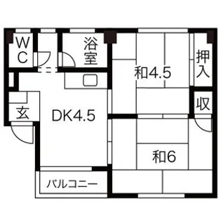 コーポ三本木【103号室】の間取り