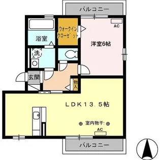 スプレンダ新清洲【201号室】の間取り