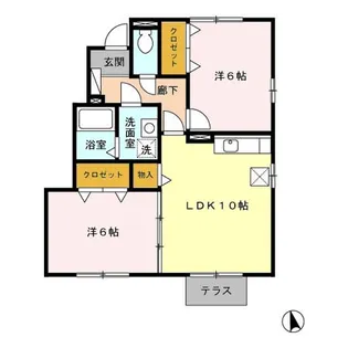 ラ・ピュセル B【1階】の間取り