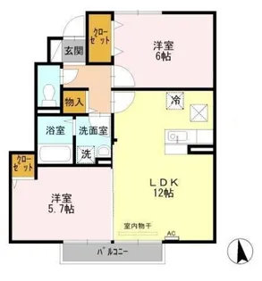 パストラル ソレイユ【1階】の間取り