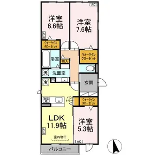 YOKOI HOUSE ⅩI【2階】の間取り