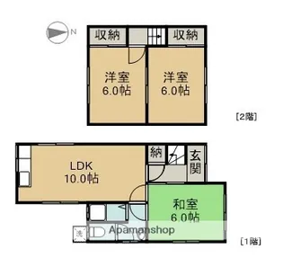 愛知県愛西市町方町南堤外【一戸建】の間取り