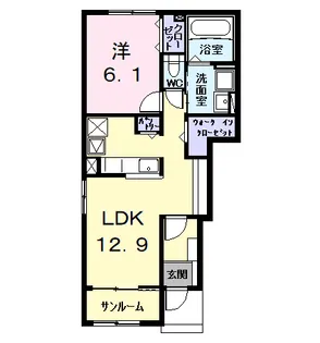 サンライズスクエア【1階】の間取り