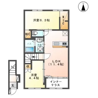 シャトー ルボア【202号室】の間取り