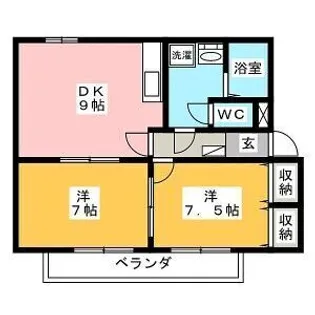 2DKの間取り画像