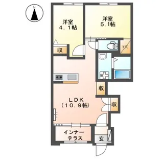 アンバーシャトーⅡ【1階】の間取り