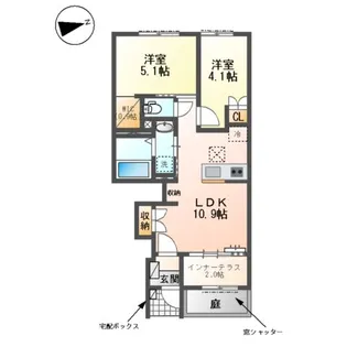 キナリエ【102号室】の間取り