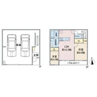 GCOLOR木田申尾【2階】の間取り