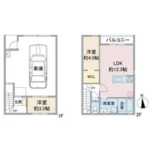 GCOLOR木田申尾【2階】の間取り