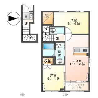 DUO TERRACE【202号室】の間取り