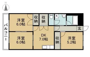 スカイハイツイトー【3階】の間取り
