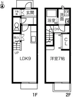 プラッサムコート土田【102号室】の間取り