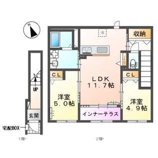 仮)清須市花水木アパート【2階】の間取り