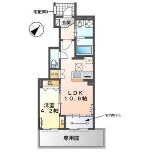 シャルール【1階】の間取り