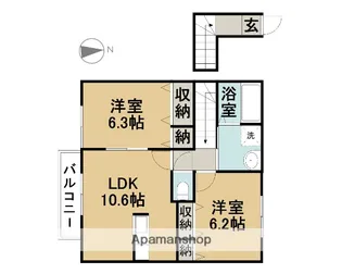 フォレスト・ヒロⅡ【202号室】の間取り