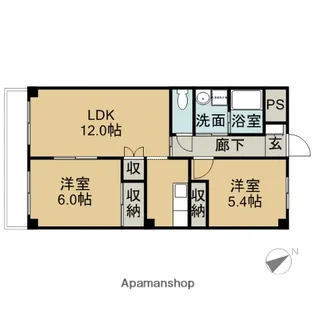 ファミーユ中山【2階】の間取り