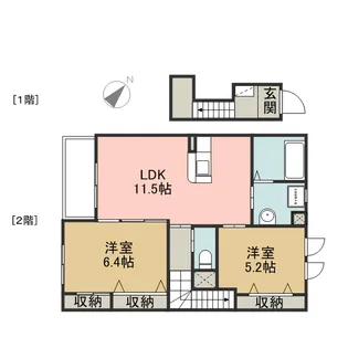 コスモス フローラⅡ【203号室】の間取り