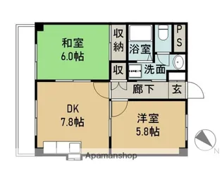 ツインハイツ A棟【2階】の間取り