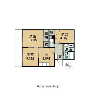 みなとテラス【205号室】の間取り