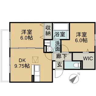 ルミエール新道【202号室】の間取り