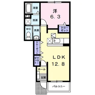 インペリアルB【1階】の間取り