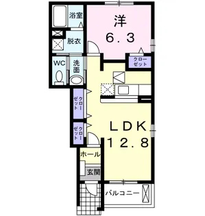 インペリアルB【1階】の間取り