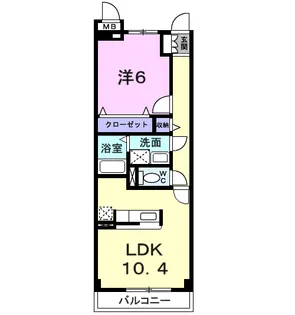 サニーブローテ住吉Ⅰ【2階】の間取り