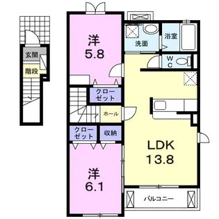 フェリーチェⅠ【2階】の間取り